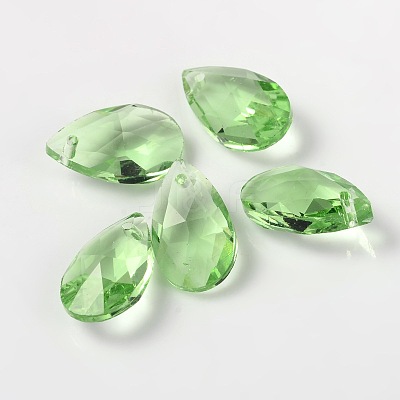 Faceted Teardrop Glass Pendants GLAA-O008-A06-1