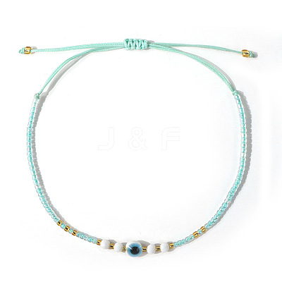 Glass Seed Beads & Resin Braided Bead Bracelets TK7632-11-1