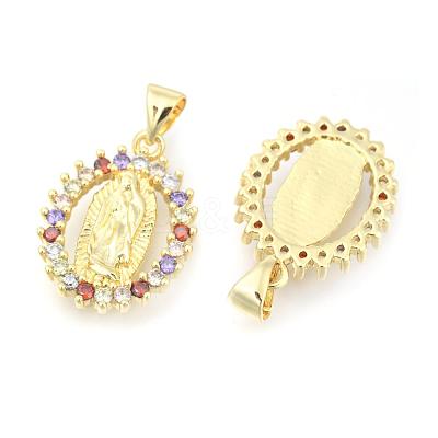 Brass Micro Pave Cubic Zirconia Pendants KK-I657-32G-A-1