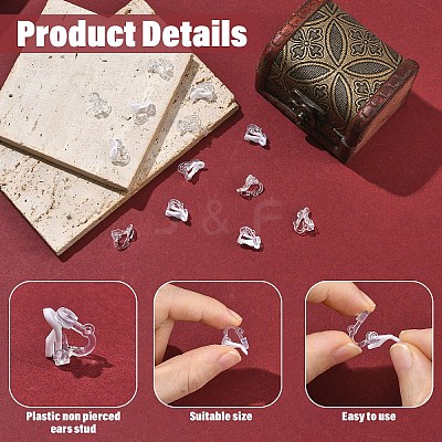 50Pcs 2 Styles Plastic Clip-on Earring Findings FIND-YW0012-89-1