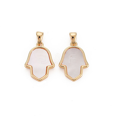 Natural Freshwater Shell Pendants KK-S356-639-NF-1