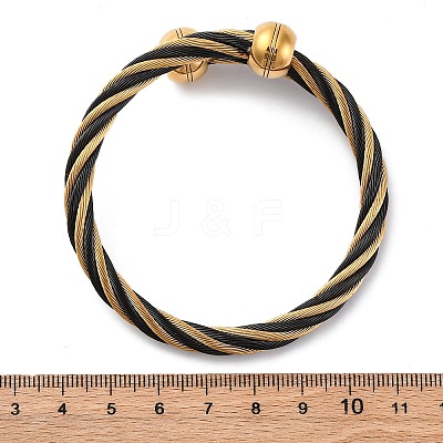 304 Stainless Steel Torque Bangles for Women BJEW-P310-22G-1