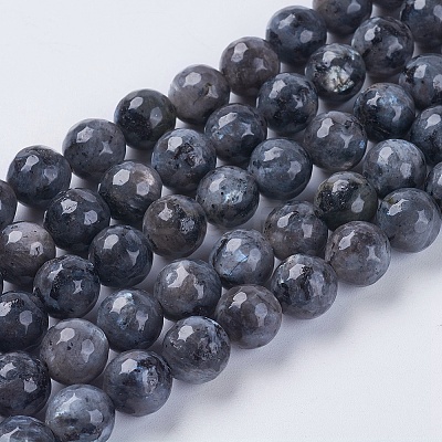 Natural Larvikite Beads Strands LS-G-G542-8mm-27-1