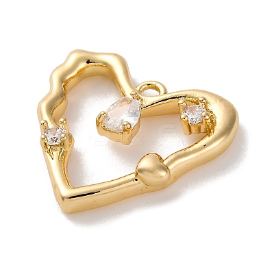Ion Plating(IP) Brass Micro Pave Cubic Zirconia Pendants KK-U042-03G-1