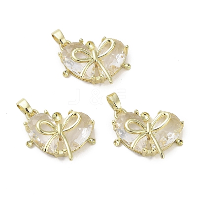 Real 18K Gold Plated Brass Glass Pendants KK-R161-02G-05-1