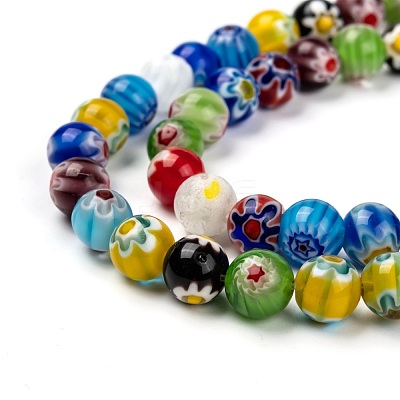 Handmade Millefiori Glass Lampwork Beads Strands X-LK14-1