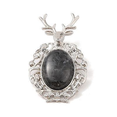 Natural Larvikite Pendants G-A226-02P-03-1