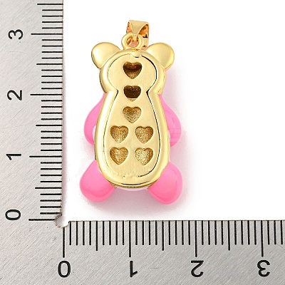 Rack Plating Brass with Enamel Pendants KK-B091-20G-03-1