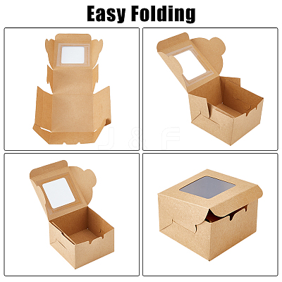 Square Kraft Paper Storage Gift Boxes CON-WH0095-81A-01-1
