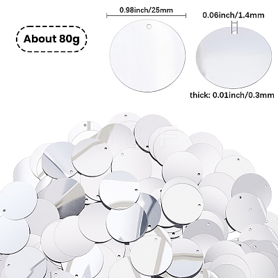 80G Plastic Paillette Pendants FIND-SC0023-18C-1
