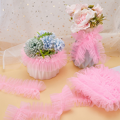 10M Polyester Pleated Lace Trim OCOR-GF0003-21A-1