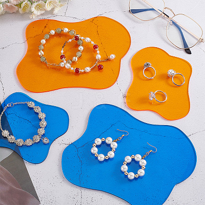 4Pcs 4 Style Opaque Acrylic Cup Mats DJEW-GO0001-01-1