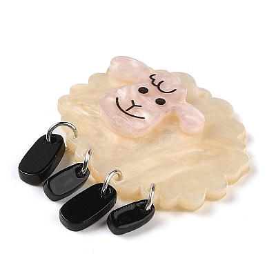 Acrylic Alloy Pendants SACR-S679-03C-1