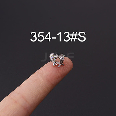 316L Stainless Steel Micro Pave Cubic Zirconia Cartilage Earrings WG094CA-13-1