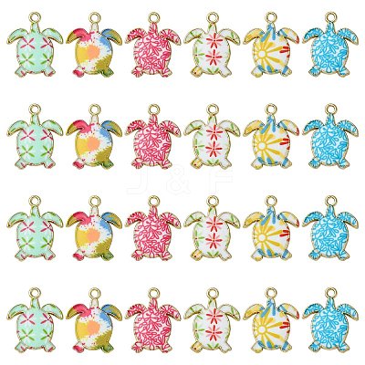 30Pcs 6 Styles Alloy Enamel Pendants ENAM-CJ0004-83-1