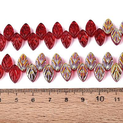 Electroplate Transparent Glass Beads Strands EGLA-N056-03A-08-1