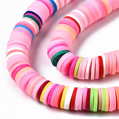 Handmade Polymer Clay Beads Strands CLAY-R089-8mm-098-1
