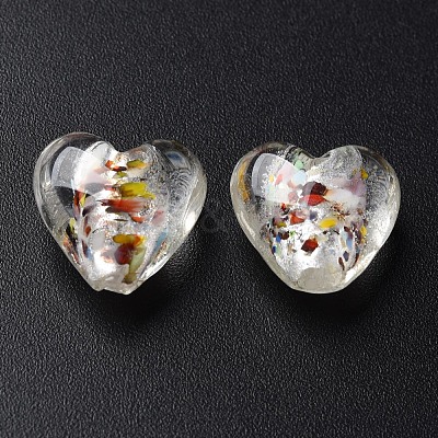 Handmade Lampwork Silver Foil Glass Beads FOIL-T005-01D-1