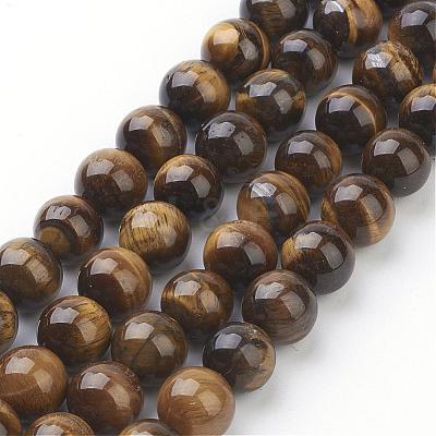 Natural Tiger Eye Beads Strands G-GSR10mmC014-AB+-1