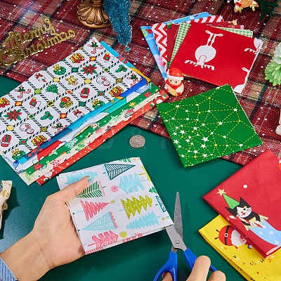 15Pcs 2 Bags 2 Styles Christmas Cotton Fabric DIY-TA0014-62-1