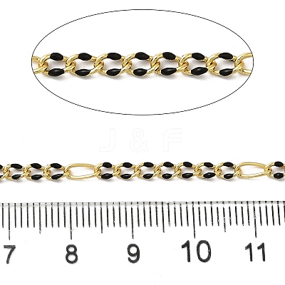 Handmade Brass Enamel Oval Link Chains CHC-L053-08G-06-1