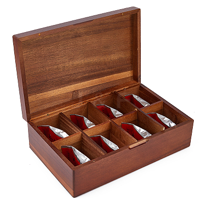8 Grids Wooden drawer-Style Storage Boxes for Tea Bag CON-WH0088-48B-1