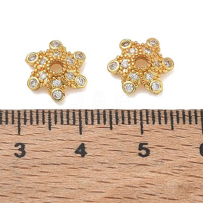 Brass Micro Pave Cubic Zirconia Bead Caps CU-CBA6E4E-10G-1