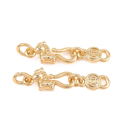 Brass S-Hook Clasps KK-L274-07G-1