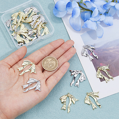 24Pcs 2 Colors Rack Plating Alloy Pendants FIND-DC0005-56-1