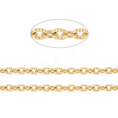 3.28 Feet Ion Plating(IP) 304 Stainless Steel Textured Cable Chains X-CHS-H012-01G-1