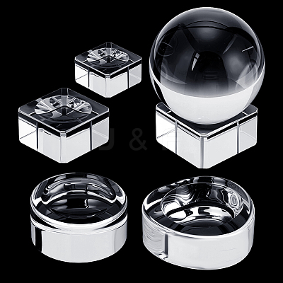 5Pcs 5 Styles Glass Crystal Ball Holder AJEW-PH0006-59-1