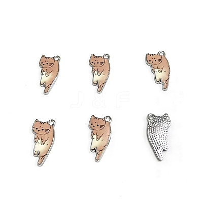 Printed Alloy Enamel Pendants ENAM-N063-01E-P01-1