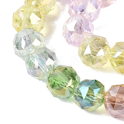 Electroplate Transparent Glass Beads Strands EGLA-Q135-8MM-C06-1