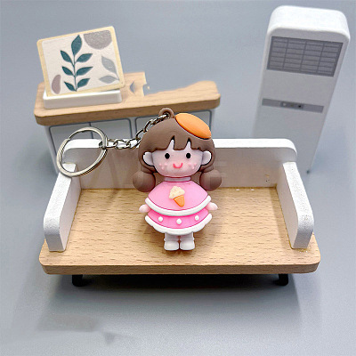 Girl PVC Bag Keychain PW-WG0BCC7-06-1