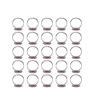 Brass Pad Ring Bases KK-PH0001-15S-1