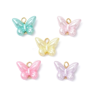 Opaque Acrylic Imitation Pearl Beads Pendants PALLOY-JF04296-02-1