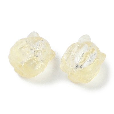 Transparent Spray Paint Glass Beads GLAA-H035-01G-1