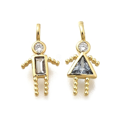 Brass Micro Pave Cubic Zirconia Pendants KK-D339-02G-03-1