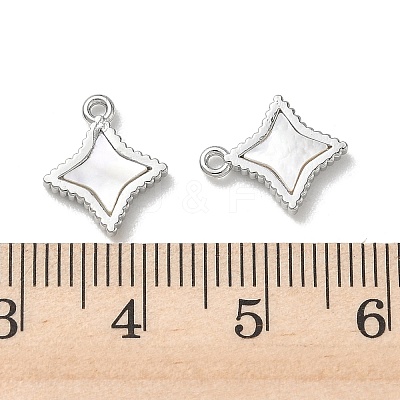 Brass Natural Shell Pendants KK-P355-21P-1