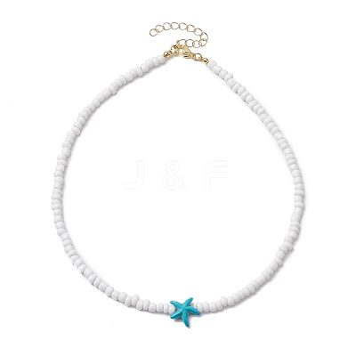 Synthetic Turquoise Necklaces NJEW-JN04773-02-1