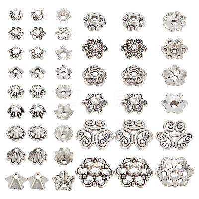 300Pcs 15 Style Tibetan Style Bead Caps FIND-AR0004-43-1