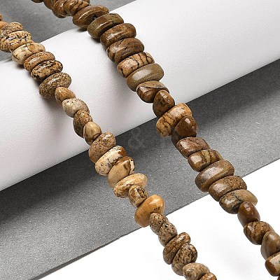 Natural Picture Jasper Beads Strands G-Q167-B14-01-1