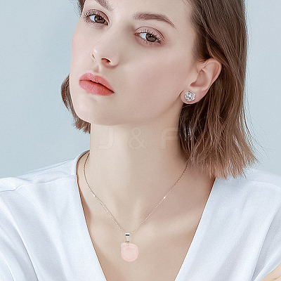 20Pcs Natural Rose Quartz Pendants G-BBC0001-50D-1