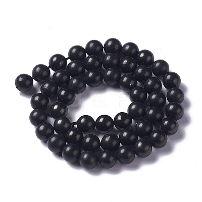 Natural Shungite Beads Strands G-H237-8mm-1