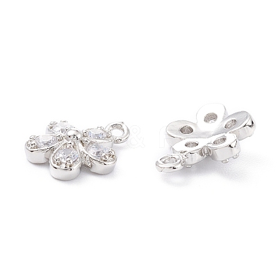 Rack Plating Brass Cubic Zirconia Charms ZIRC-C026-12P-1