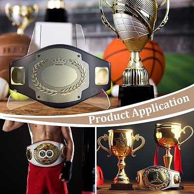 Folding Acrylic Display Stands for Champion Belts AJEW-BC0010-89-1