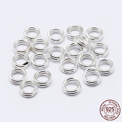 925 Sterling Silver Split Jump Rings STER-F036-01S-0.6x8mm-1