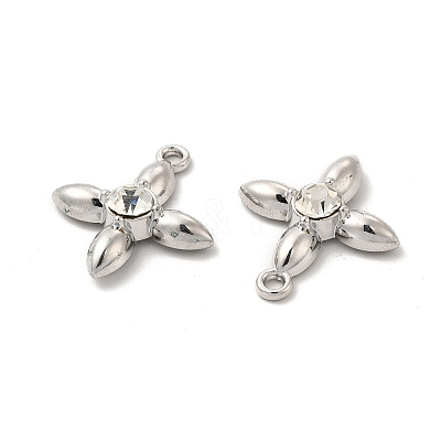Glass Flower Pendants PALLOY-E024-31P-02-1