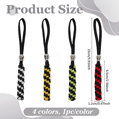 4Pcs 4 Colors Polypropylene Outdoor EDC Braid Pendant for Parachute Cord FIND-FG0003-70-1