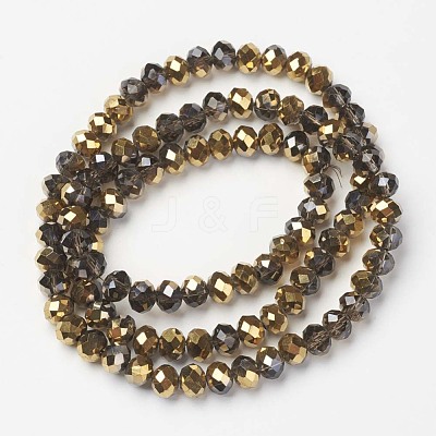 Electroplate Transparent Glass Beads Strands EGLA-A034-T8mm-O14-1
